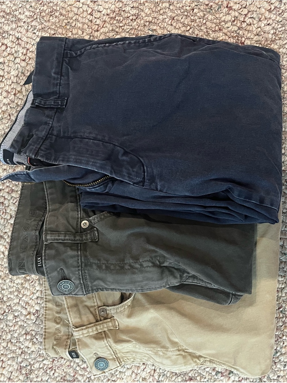 Men's Pants Bundle of 3- (grey, khaki, navy)